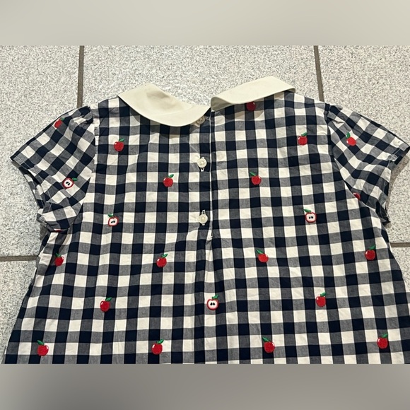 GYMBOREE Girls Gingham Apple Peter Pan checkered Top/size 12 - Picture 10 of 10